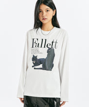 將圖片載入圖庫檢視器 FALLETT Deux Nero 黑貓白色長袖上衣