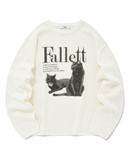 將圖片載入圖庫檢視器 FALLETT Duex Nero 黑貓洞洞米白色針織毛衣