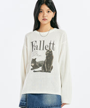 將圖片載入圖庫檢視器 FALLETT Duex Nero 黑貓洞洞米白色針織毛衣