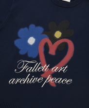 將圖片載入圖庫檢視器 FALLETT Love Spray 愛心噴漆深藍色長袖毛衣