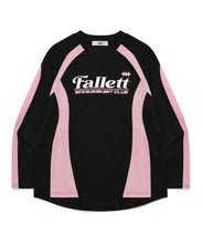 將圖片載入圖庫檢視器 FALLETT Sports Club 運動風黑粉撞色長袖上衣 (IVE REI同款)