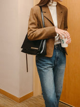 將圖片載入圖庫檢視器 MARHEN.J Elly 簡約都會黑色皮革肩背包