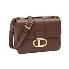將圖片載入圖庫檢視器 LOEKA Objet M 優雅牛皮深棕色方形包