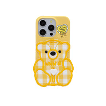 將圖片載入圖庫檢視器 SECOND UNIQUE NAME 黃色格紋小熊手機殼