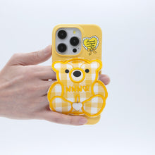 將圖片載入圖庫檢視器 SECOND UNIQUE NAME 黃色格紋小熊手機殼