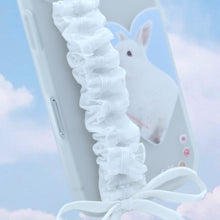 將圖片載入圖庫檢視器 SECOND UNIQUE NAME 白兔蕾絲綁帶透明保護殼(Flexi Case)