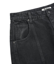 將圖片載入圖庫檢視器 FALLETT Pigment Curved 黑色壓線長褲