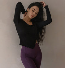 將圖片載入圖庫檢視器 CONCHWEAR 透膚羅紋捲邊上衣 6色