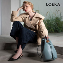 將圖片載入圖庫檢視器 LOEKA Millie 霧霾藍典雅水桶包