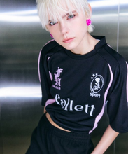 將圖片載入圖庫檢視器 FALLETT Sport Club 足球黑粉撞色短袖T恤