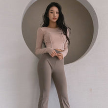 將圖片載入圖庫檢視器 CONCHWEAR 立體線條短版長袖上衣 4色