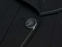 將圖片載入圖庫檢視器 EMKM 不對稱V領黑色縫線夾克