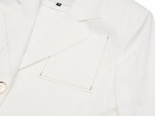 將圖片載入圖庫檢視器 EMKM 縫線口袋白色短袖夾克
