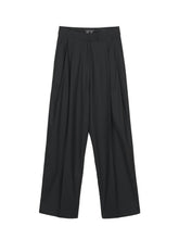 將圖片載入圖庫檢視器 EMKM Tucking 黑色打褶寬褲