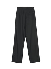 將圖片載入圖庫檢視器 EMKM Tucking 黑色打褶寬褲