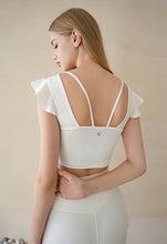 將圖片載入圖庫檢視器 CONCHWEAR 甜美荷葉袖運動上衣 3色