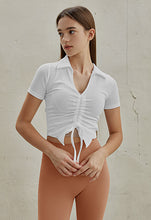 將圖片載入圖庫檢視器 CONCHWEAR V領抽繩短袖上衣 5色