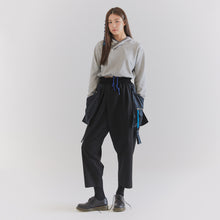 將圖片載入圖庫檢視器 CCOMAQUE BY DOLSILNAI 黑色大口袋寬版長褲