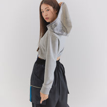 將圖片載入圖庫檢視器 CCOMAQUE BY DOLSILNAI 灰色短版連帽上衣/帽T