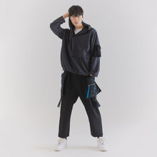 將圖片載入圖庫檢視器 CCOMAQUE BY DOLSILNAI 黑色大口袋寬版長褲