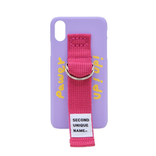 將圖片載入圖庫檢視器 SECOND UNIQUE NAME 文字塗鴉桃粉指套手機殼