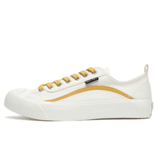 將圖片載入圖庫檢視器 BAKE-SOLE Omelet 線條白底黃色帆布鞋