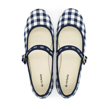 將圖片載入圖庫檢視器 VICTORIA 藍白色瑪莉珍格紋娃娃鞋