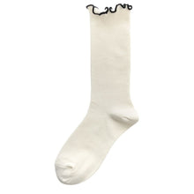 將圖片載入圖庫檢視器 I HATE MONDAY x Neul 滾邊襪_米白色