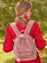 將圖片載入圖庫檢視器 ENTRE REVES Mini Fur-Sky Pink 後背包