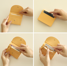 將圖片載入圖庫檢視器 D.LAB Nini 微笑真皮藍色卡夾零錢包