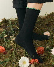 將圖片載入圖庫檢視器 I HATE MONDAY x Neul 滾邊襪_黑色