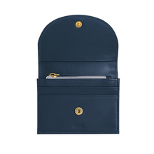 將圖片載入圖庫檢視器 D.LAB Nini 微笑真皮深藍色卡夾零錢包