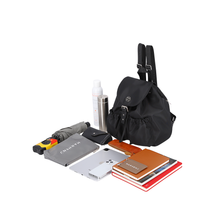 將圖片載入圖庫檢視器 MARHEN.J Scarlet 黑色尼龍抽繩後背包