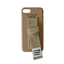將圖片載入圖庫檢視器 SECOND UNIQUE NAME 文字塗鴉卡其指套手機殼