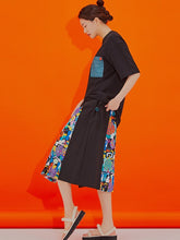 將圖片載入圖庫檢視器 CCOMAQUE 摺皺拼接黑色長裙