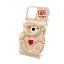 將圖片載入圖庫檢視器 SECOND UNIQUE NAME 摩卡熊絨毛指套手機殼