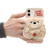 將圖片載入圖庫檢視器 SECOND UNIQUE NAME 摩卡熊絨毛指套手機殼