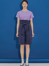 將圖片載入圖庫檢視器 CCOMAQUE 綁帶花苞深藍色五分褲