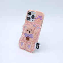 將圖片載入圖庫檢視器 SECOND UNIQUE NAME 蜜桃粉小熊絨毛手機殼