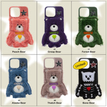 將圖片載入圖庫檢視器 SECOND UNIQUE NAME 搖滾黑絨毛熊熊手機殼