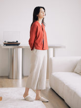 將圖片載入圖庫檢視器 DOLSILNAI 刺繡七分袖紅色罩衫