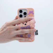 將圖片載入圖庫檢視器 SECOND UNIQUE NAME 蜜桃粉小熊絨毛手機殼