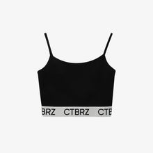 將圖片載入圖庫檢視器 CITYBREEZE Logo黑色短版無袖羅紋上衣/運動風背心((G)I-DLE 宋雨琦同款)