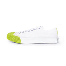 將圖片載入圖庫檢視器 BAKE-SOLE Scone 白x螢光綠帆布鞋