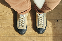 將圖片載入圖庫檢視器 BAKE-SOLE Yeast 米色x黑底帆布鞋