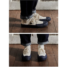 將圖片載入圖庫檢視器 BAKE-SOLE Crust 原色x深藍鞋底帆布鞋