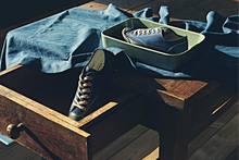 將圖片載入圖庫檢視器 BAKE-SOLE Yeast 深藍x黑底帆布鞋