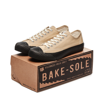 將圖片載入圖庫檢視器 BAKE-SOLE Yeast 米色x黑底帆布鞋
