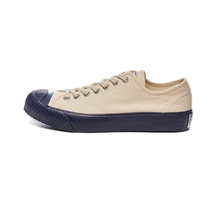 將圖片載入圖庫檢視器 BAKE-SOLE Yeast 米色x深藍底帆布鞋