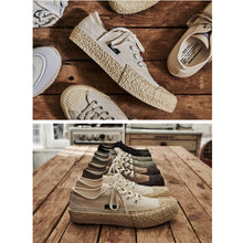 將圖片載入圖庫檢視器 BAKE-SOLE Crust 原色x深藍鞋底帆布鞋